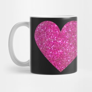 Hot Pink Faux Glitter Heart Mug